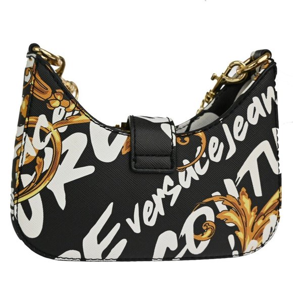 VERSACE GIANNI COUTURE Logo Chain Mini Shoulder Bag PVC Leather Gold 73RJ371 - Picture 10 of 15